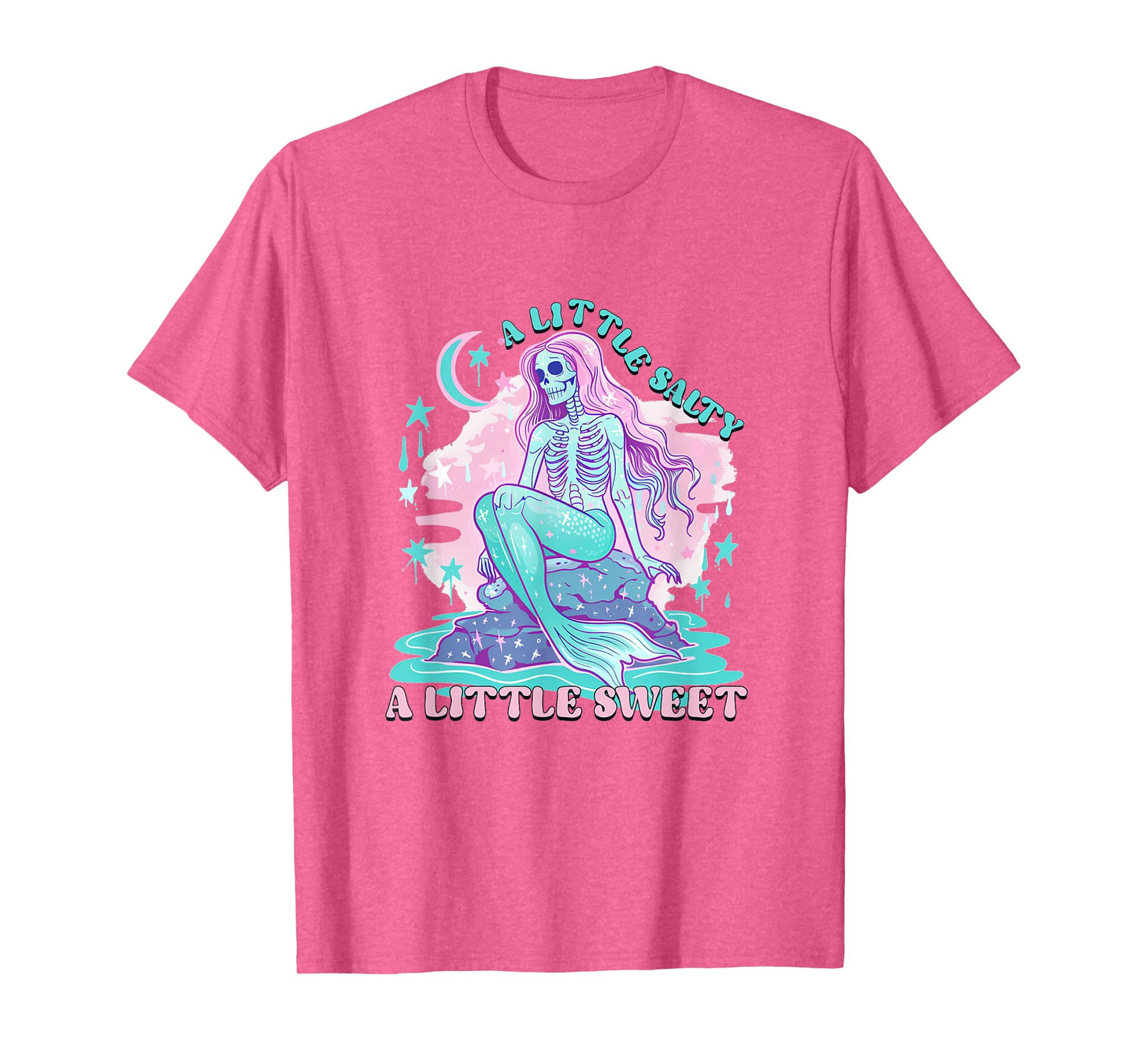A Little Salty A Little Sweet Mermaid Skeleton Summerween Men Women T-Shirt