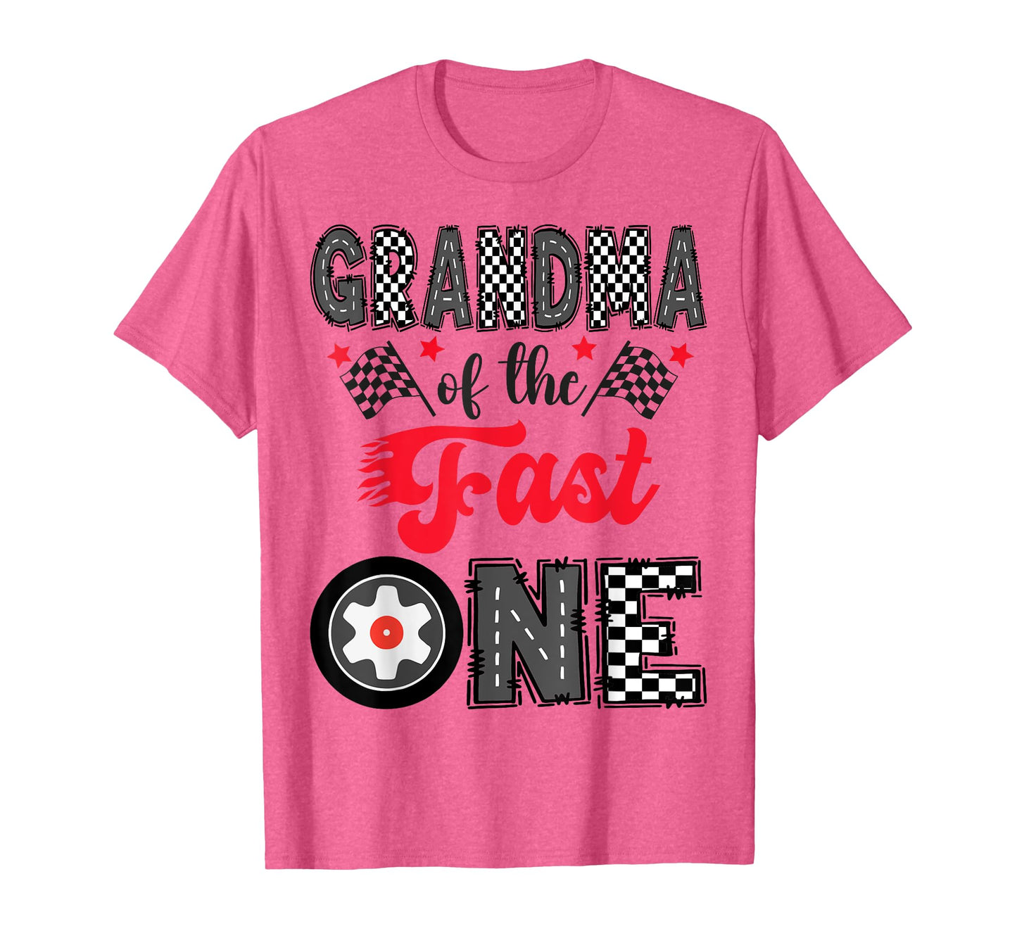 Grandma Of The Fast One Car Racing 1St Birthday Boy T-Shirt