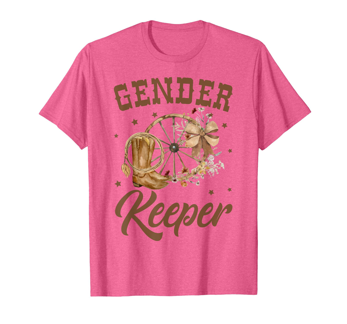 Boots or Bows Gender Reveal Decorations Keeper of the Gender T-Shirt