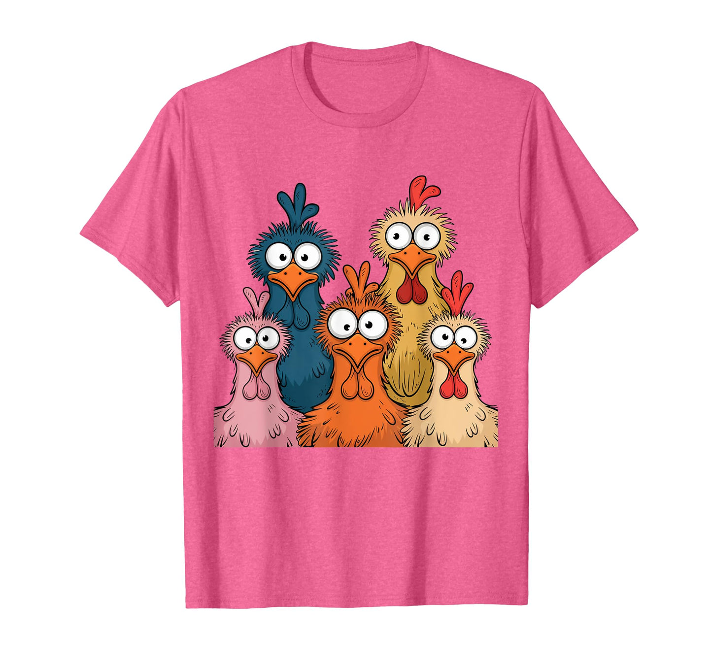 Eagerlys Colorful Funny Chicken Art, Crazy Chicken Family T-Shirt