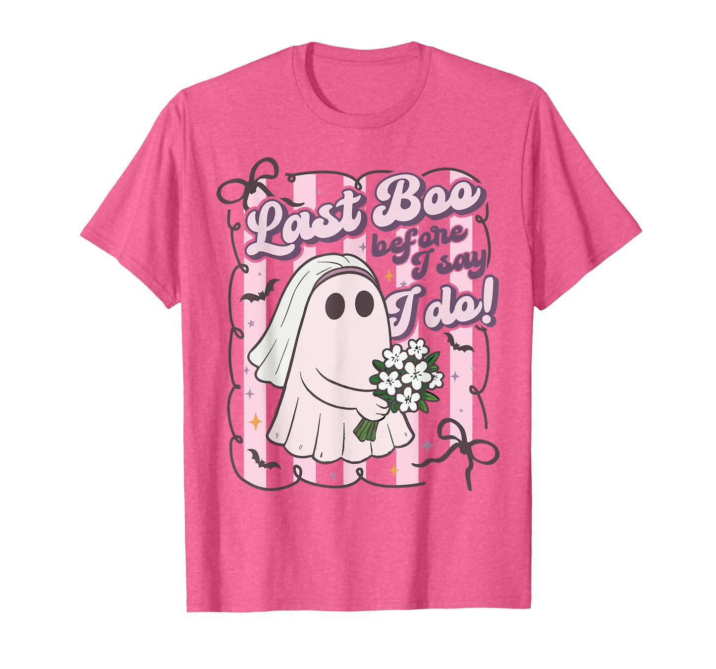 Last Boo Before I Say I Do Bride Ghost Halloween Bach Party T-Shirt