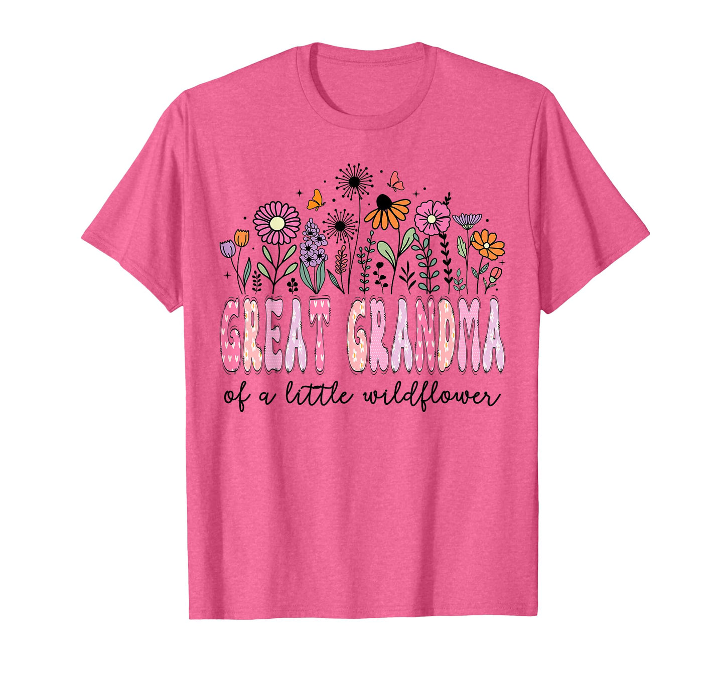 Great Grandma Of The Little Wildflower Floral Birthday Girl T-Shirt