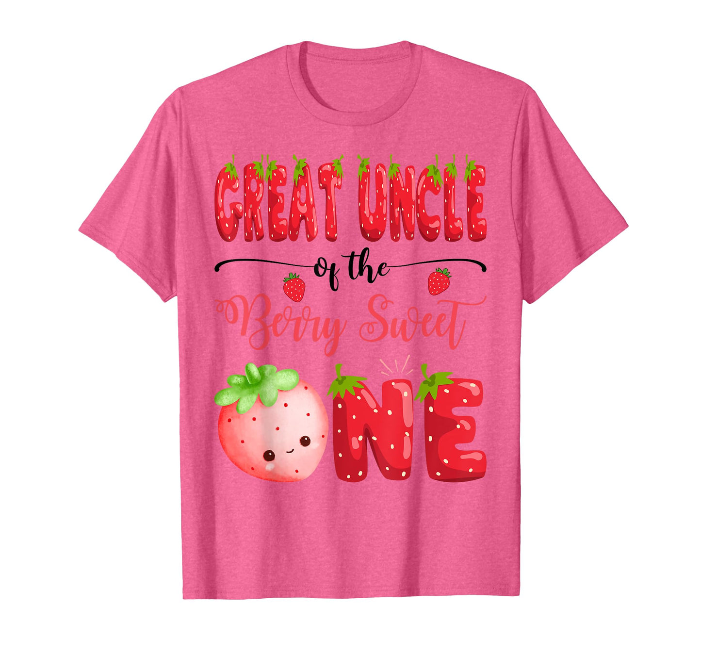 Great Uncle Of The Berry Sweet One Birthday Girl Strawberry T-Shirt