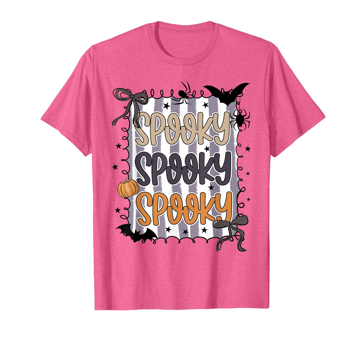 Spooky Season Coquette Bow Halloween Fall Pumpkin Women Girl T-Shirt