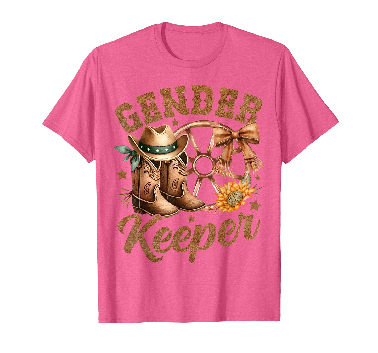 Boots or Bows Gender Reveal Decorations Keeper of the Gender T-Shirt