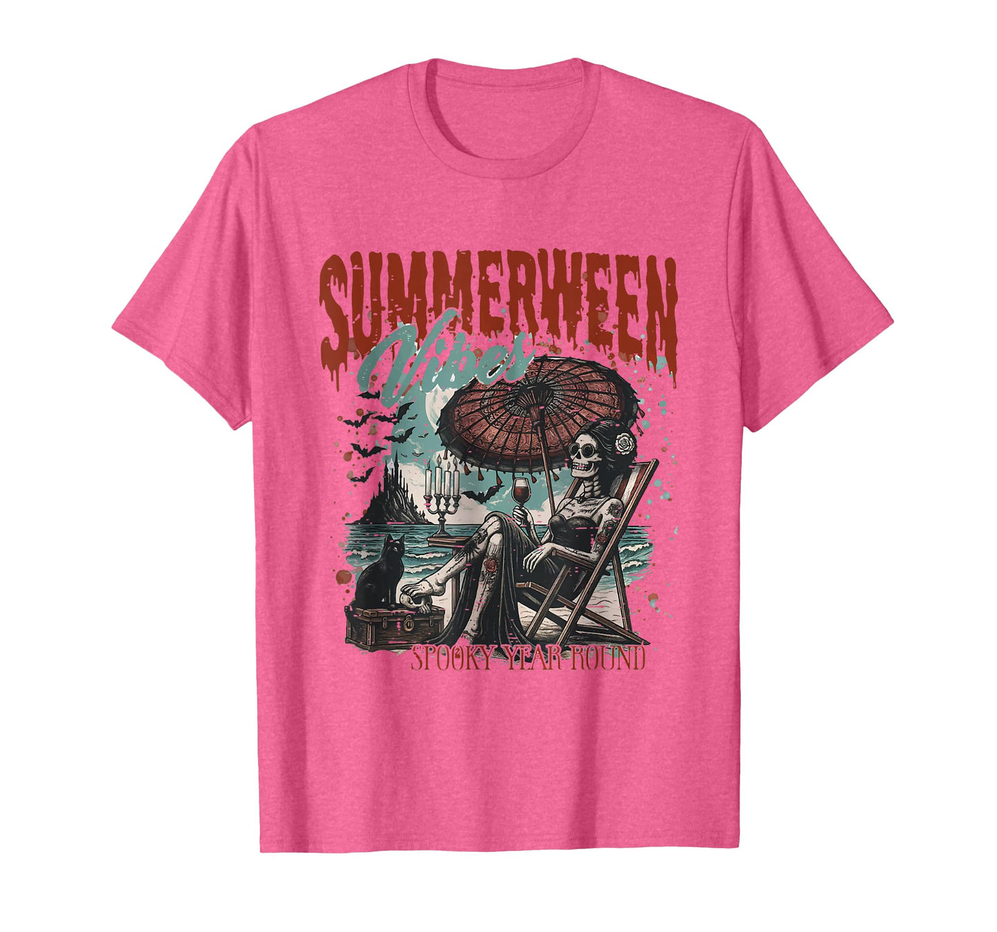 Summerween Vibes Spooky Year Round Horror Halloween Summer T-Shirt