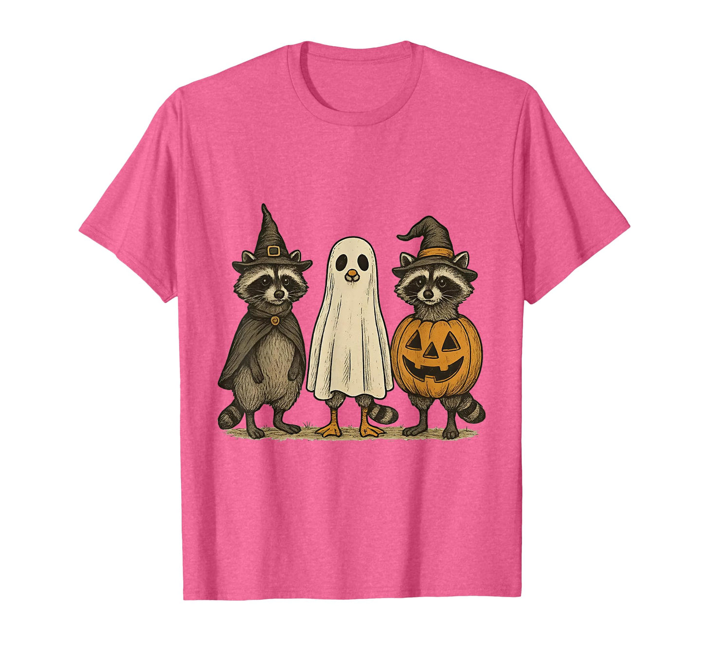 Boo Ghost Raccoon And Goose Halloween T-Shirt