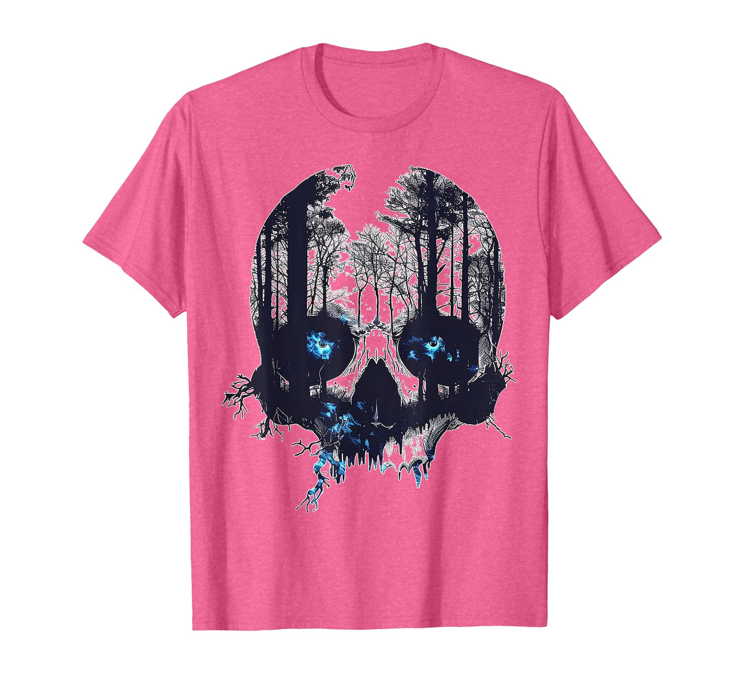 Skull Costume Halloween Spooky Blue Eyes Art Skull T-Shirt