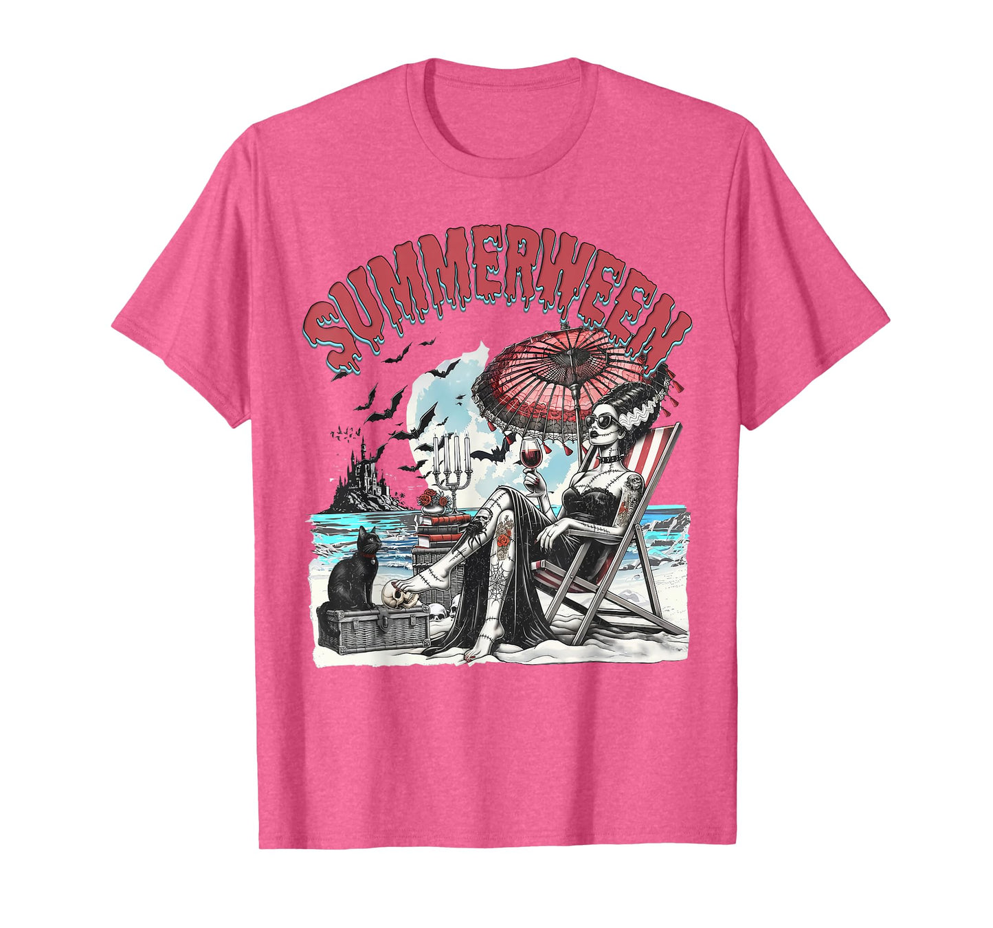 Horror Character Summerween Halloween Vintage Beach T-Shirt