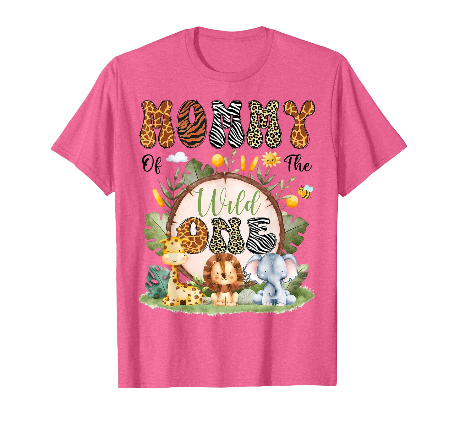 Mommy Of The Wild One First Bday Safari Jungle Animal T-Shirt