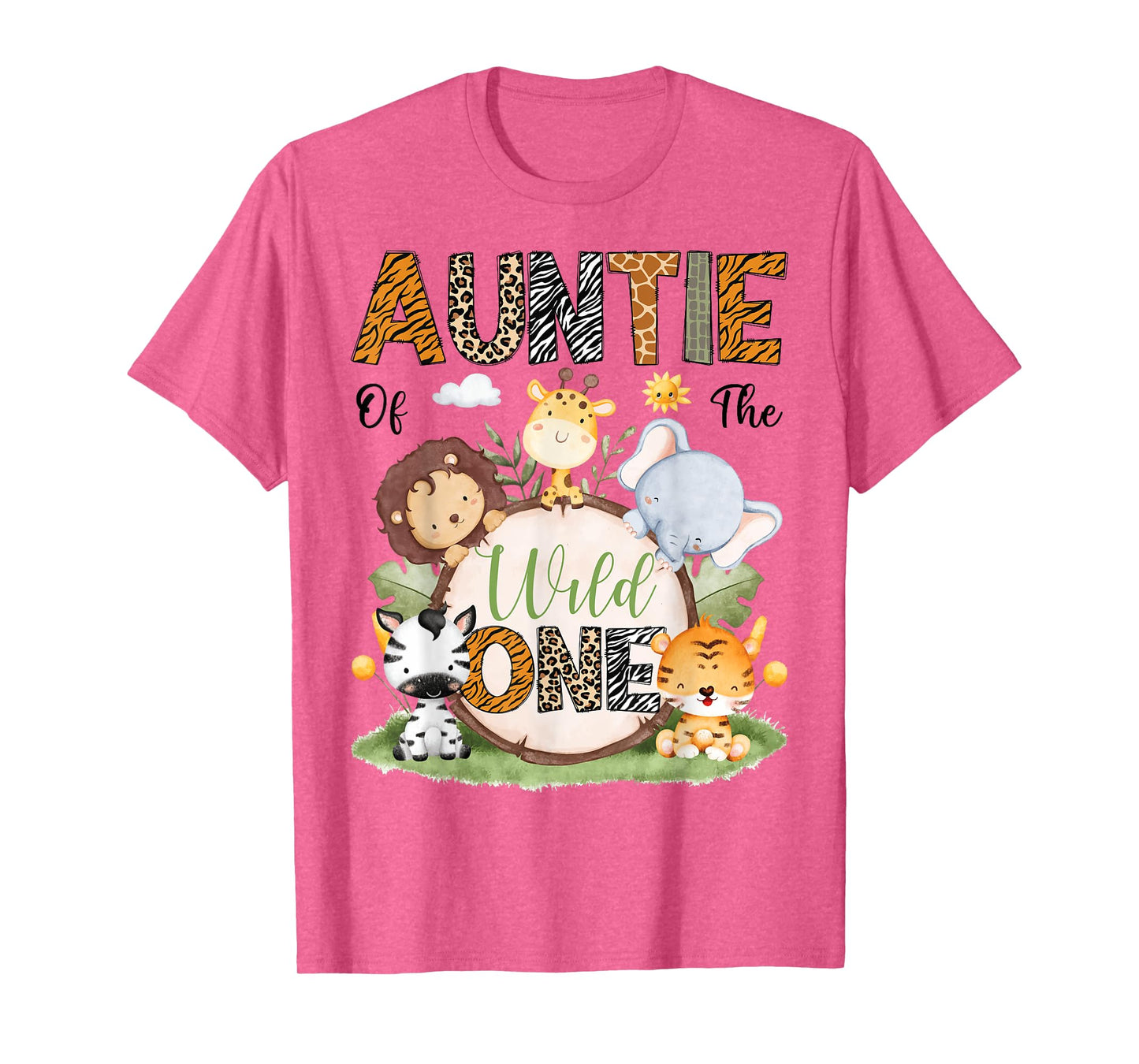 Auntie Of The Wild One 1St Birthday Boy Safari Lover T-Shirt