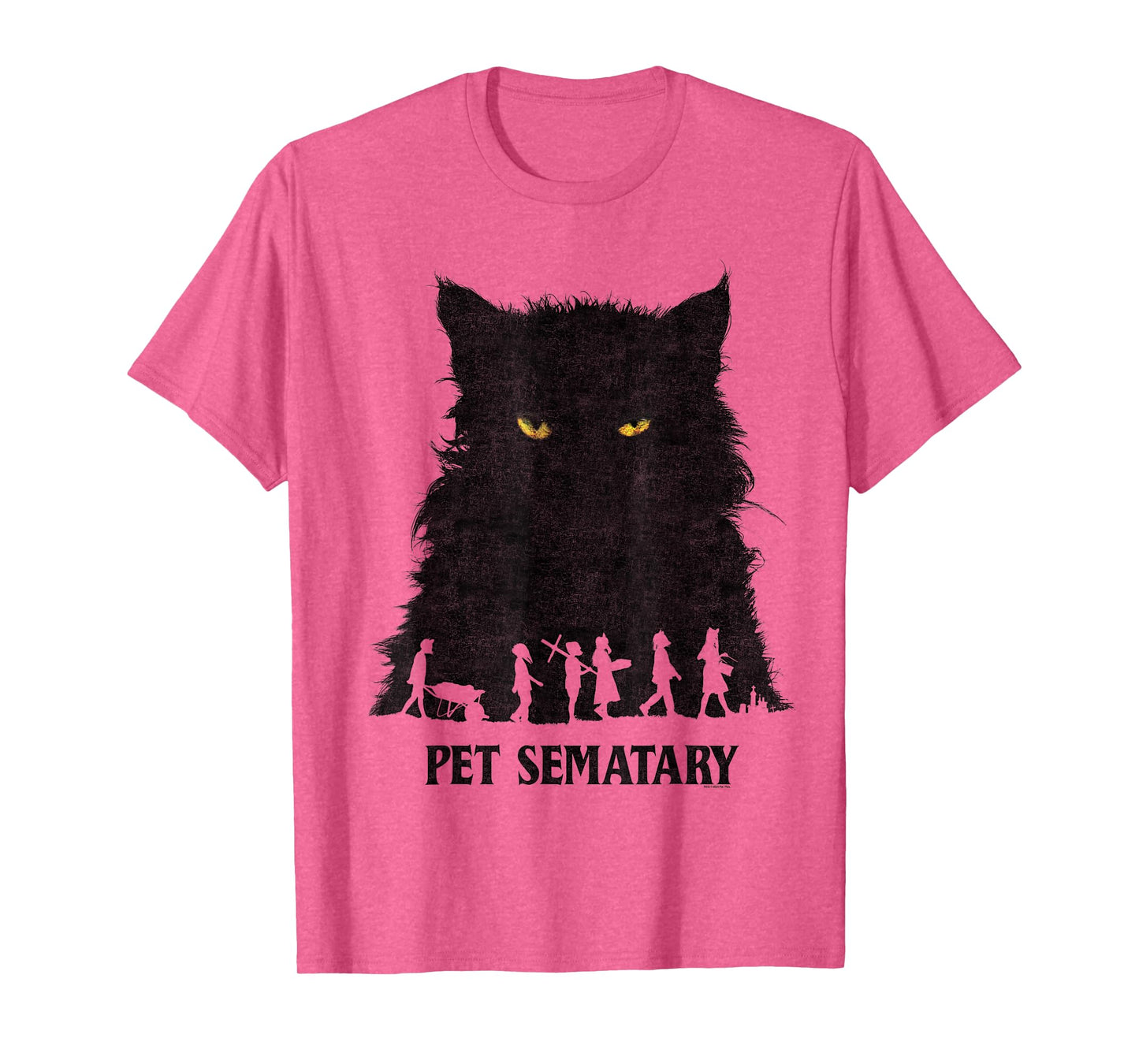 Pet Sematary Halloween Silhouettes Cat Yellow Glowing Eyes T-Shirt