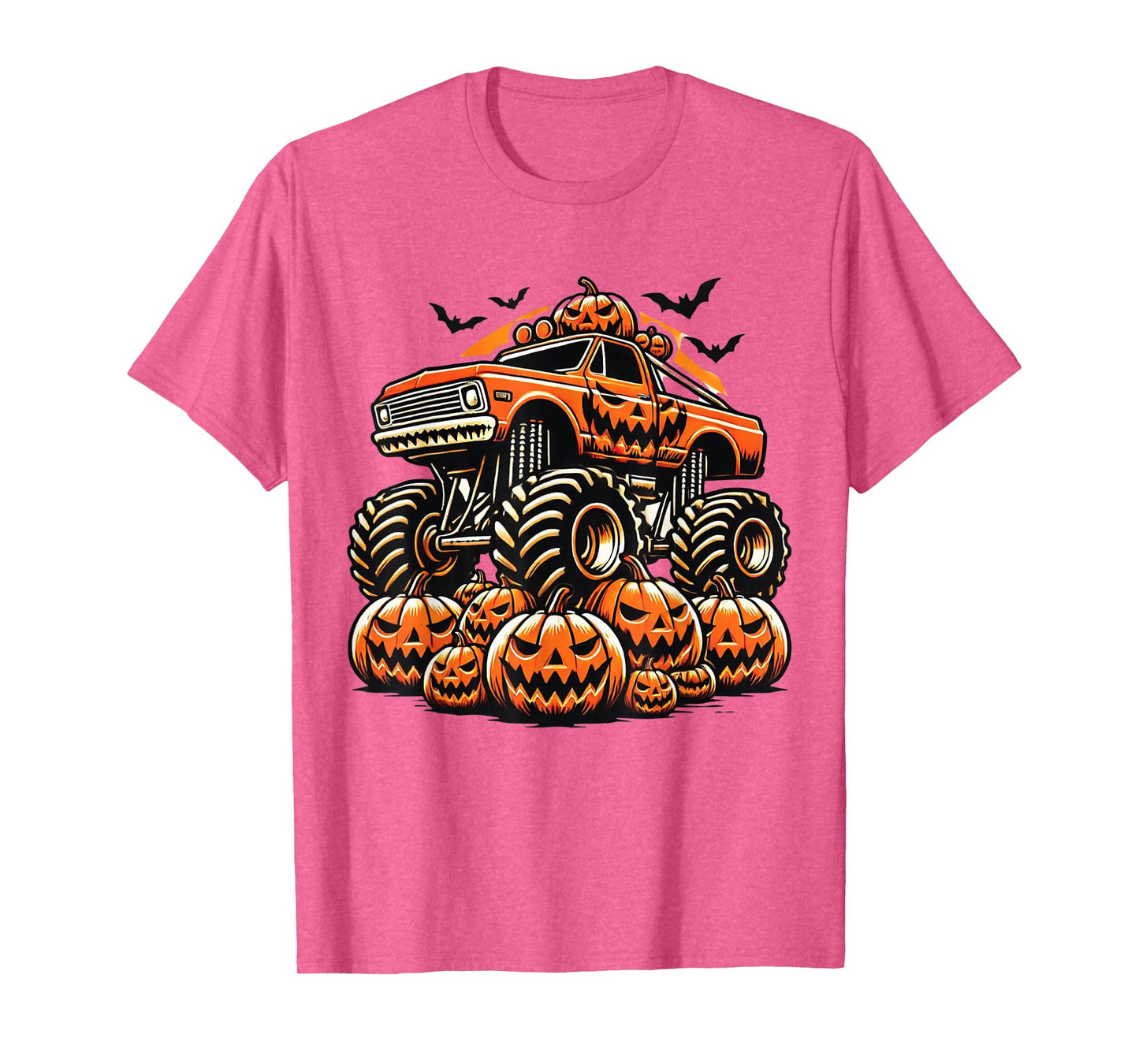 Kids Monster Truck Pumpkin Jack O Lantern Halloween Costume T-Shirt
