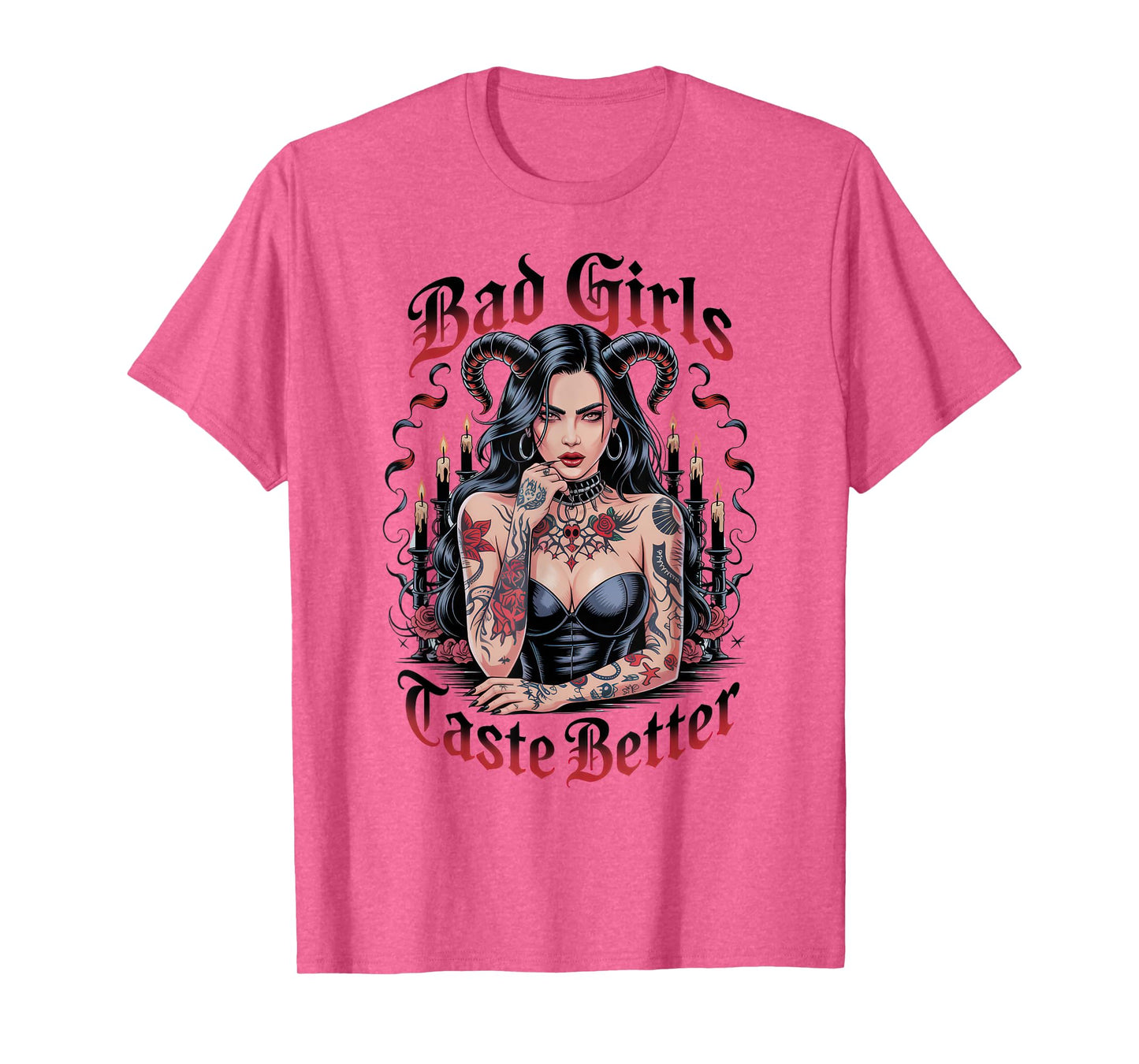 Bad Girls Taste Better Tattoo Lover Vintage Women Halloween T-Shirt