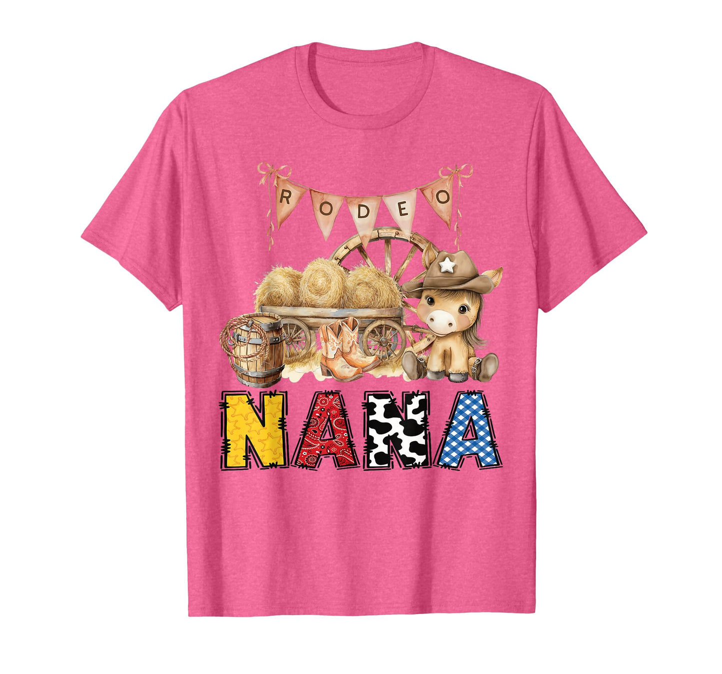 Rodeo Nana Western Cowboy Birthday Matching Family T-Shirt