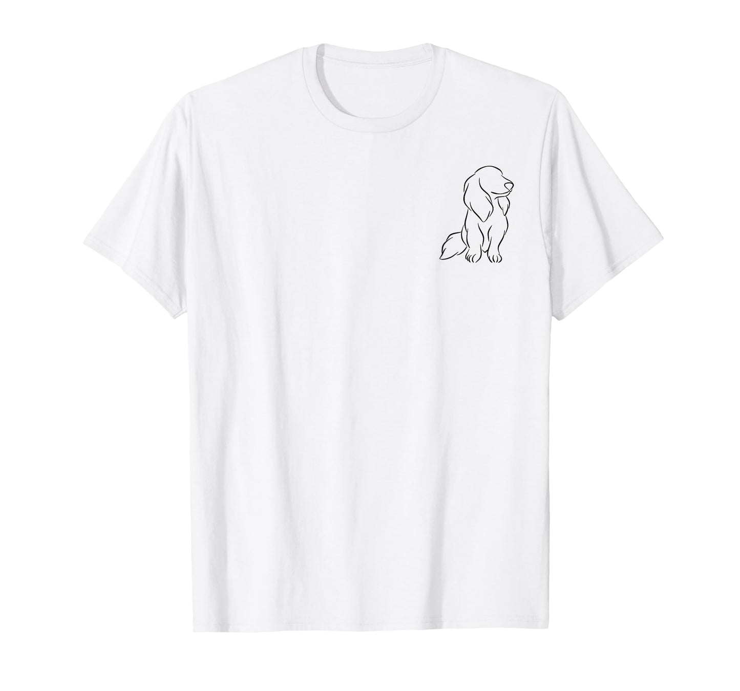 Long haired Dachshund Line Art cute Doxie Wiener Dog Men Women T-Shirt