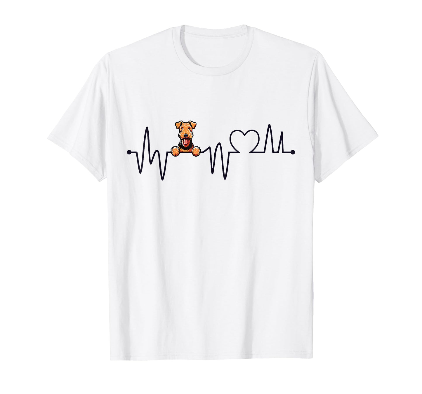 Airedale Terrier Heartbeat - Men Women Kids Airedale Lover T-Shirt