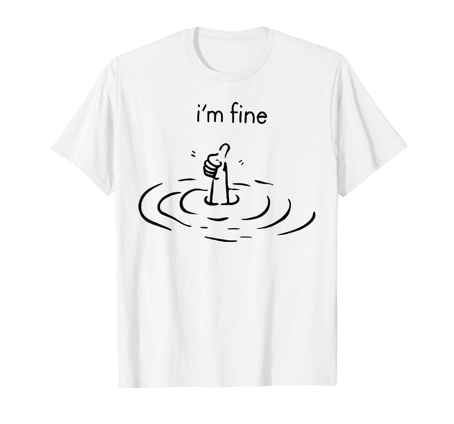 women's i'm fine print T-Shirt, Women's, Grey, Small