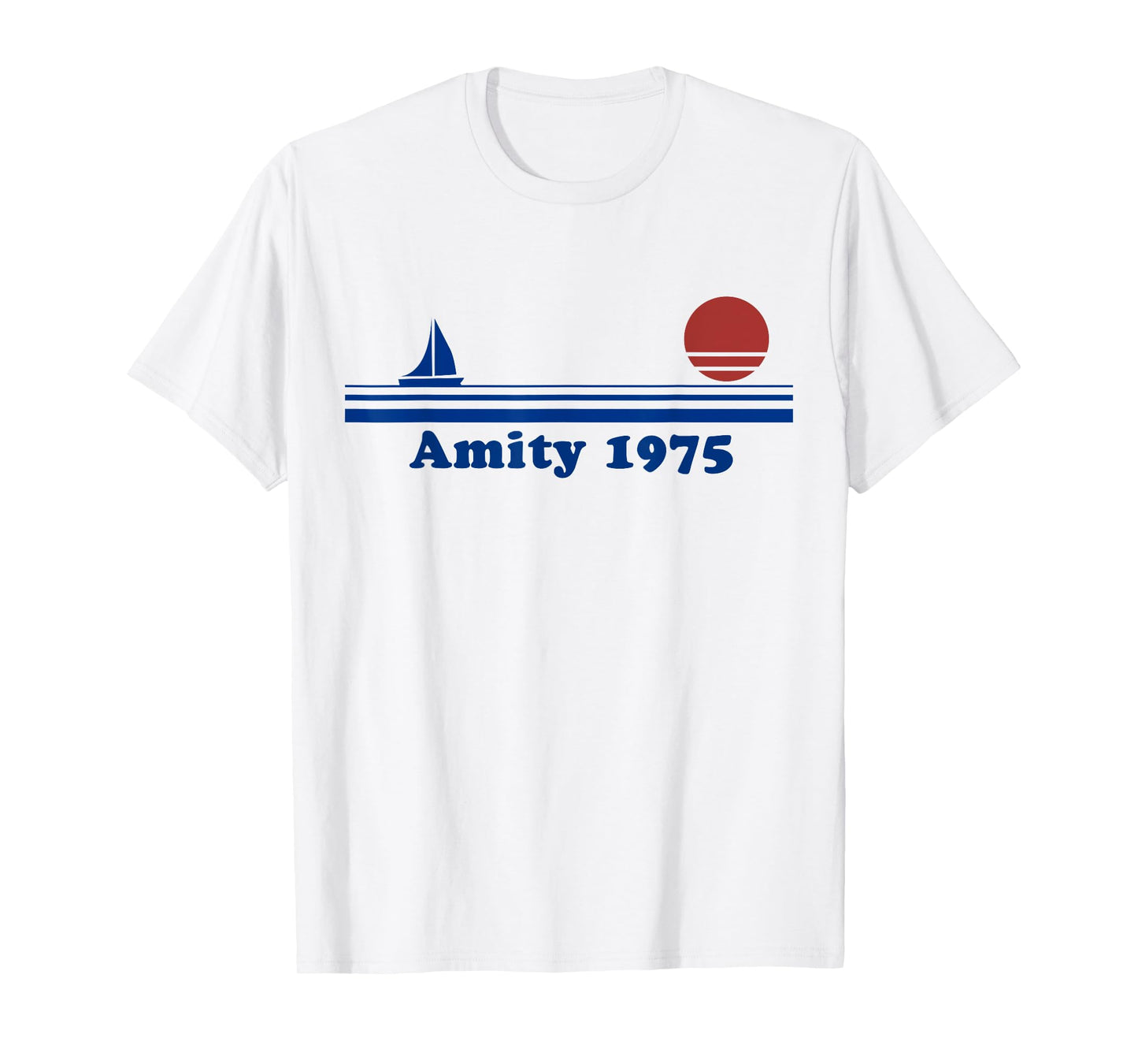 Amity 1975 Sunset - Sailboat Sunrise Summer Ocean Vacation T-Shirt