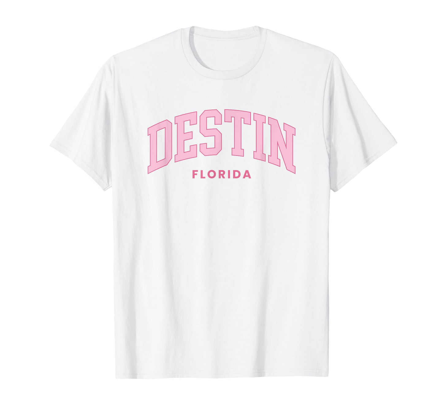 Destin Florida Retro Preppy Throwback Womens Girls Pink T-Shirt