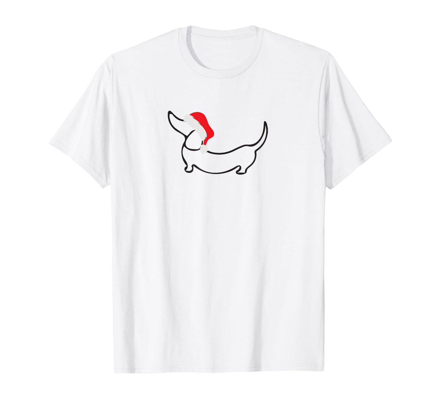Dachshund In Santa Hat Christmas T-Shirt T-Shirt