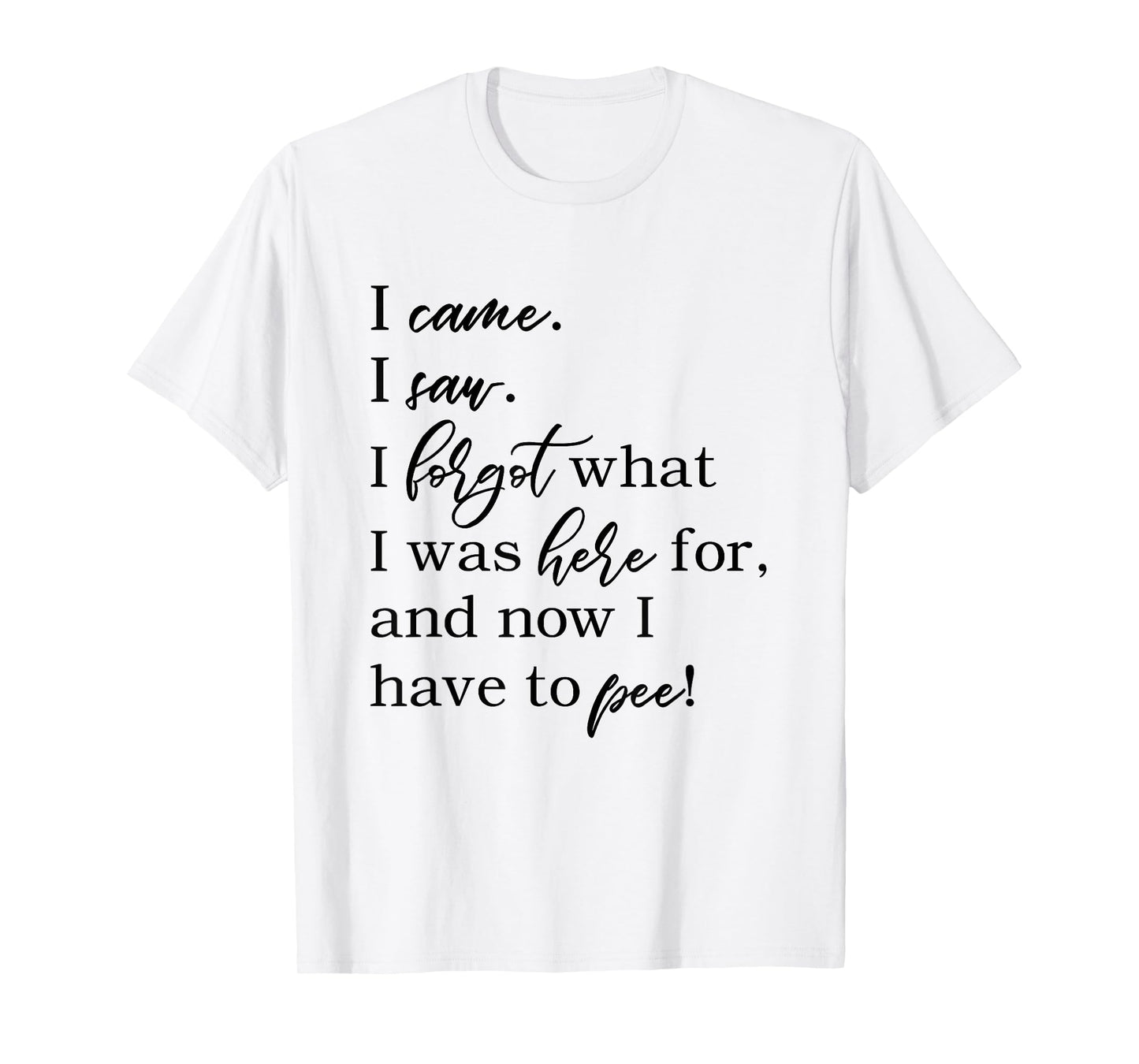 I came. I saw. I forgot what was here for now I have to pee. T-Shirt