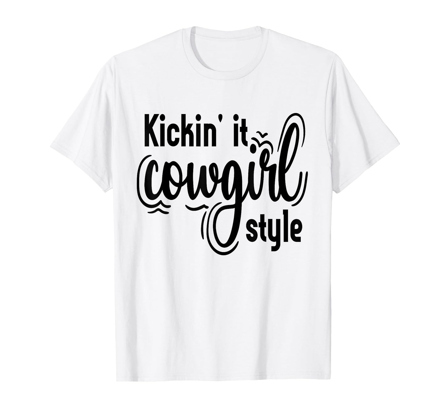 Country Line Dancing Kickin' It Cowgirl Style Womens Western T-Shirt