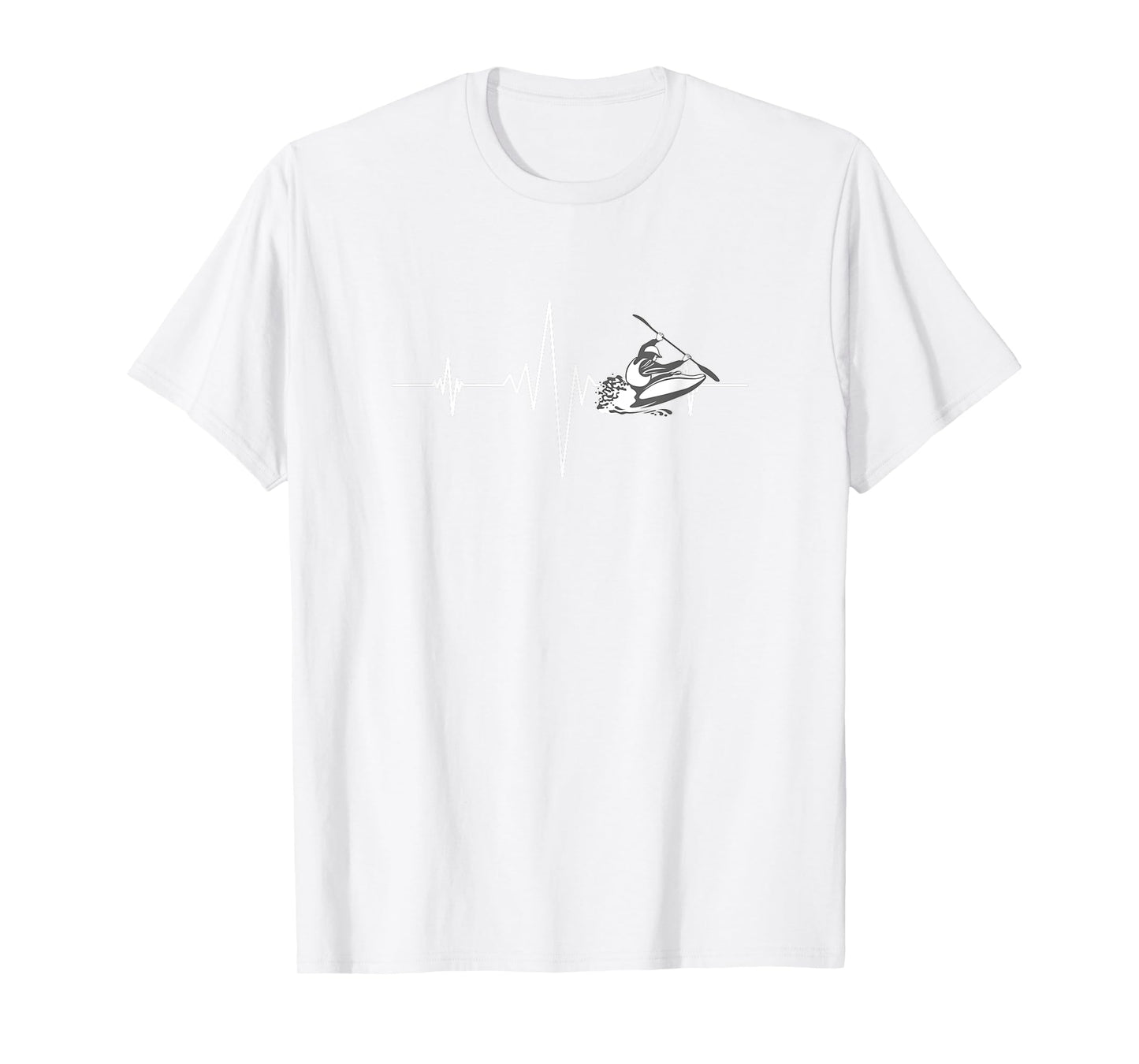 Whitewater Kayaking T-Shirt Kayak Heartbeat Gift Tee T-Shirt