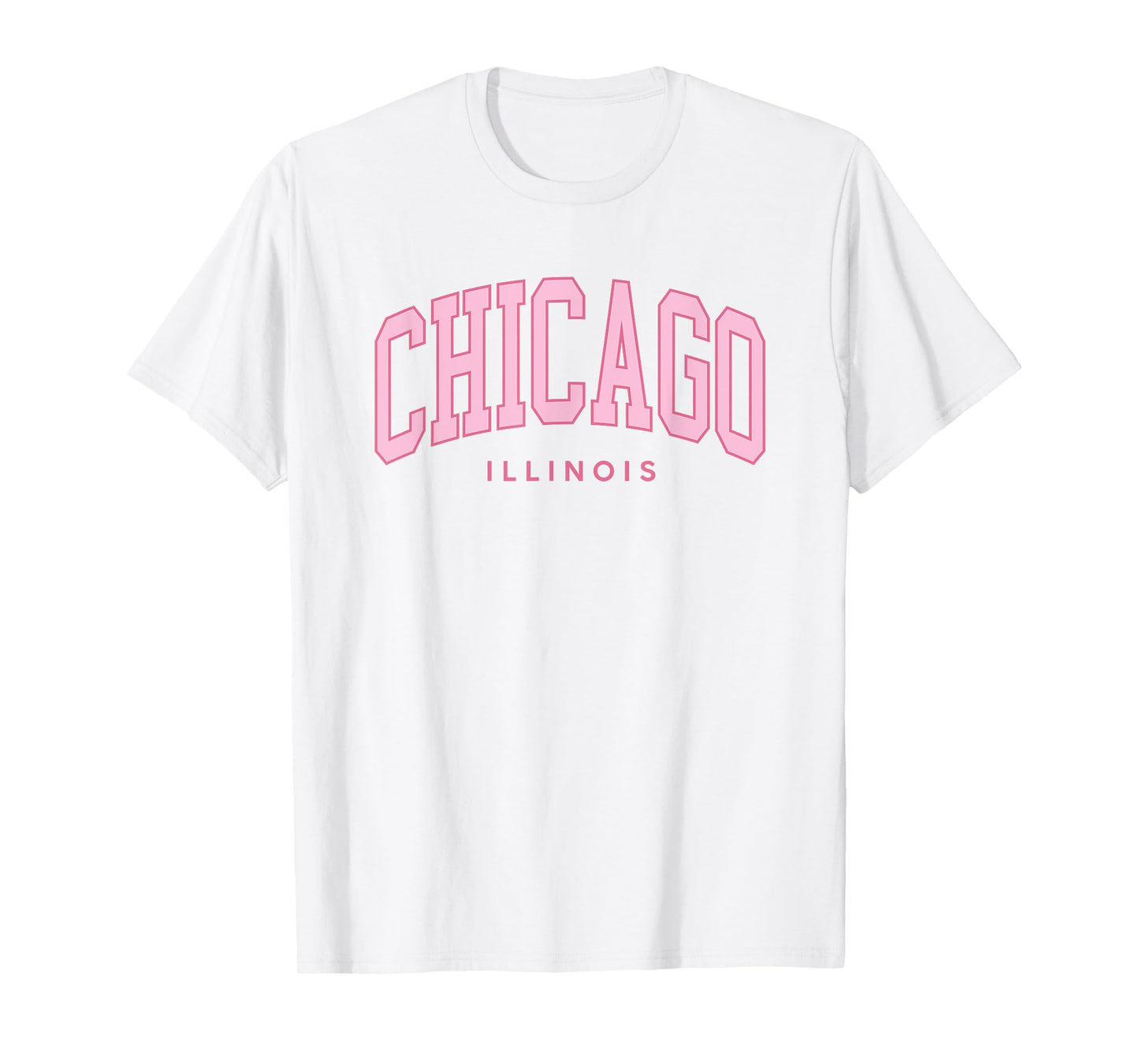 Vintage Chicago Pink Retro Preppy Throwback Womens Girls T-Shirt