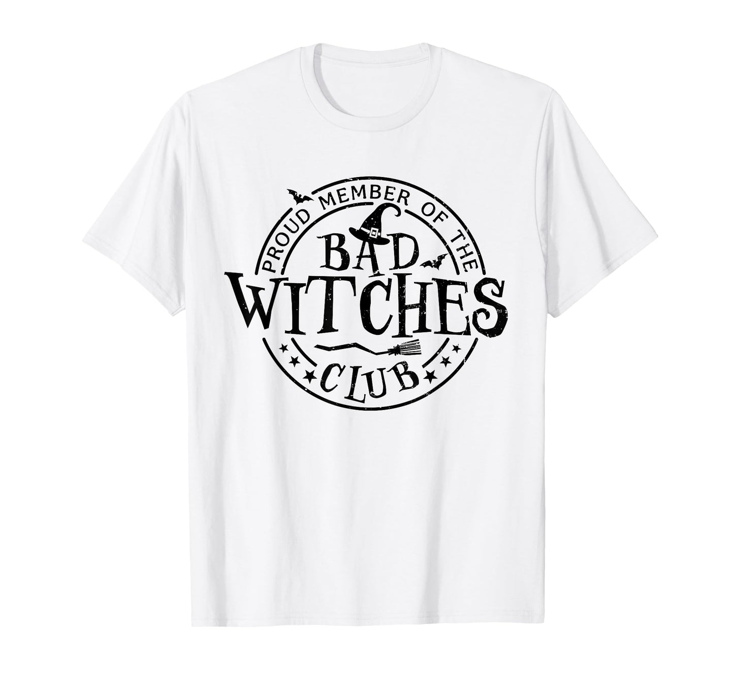 Retro Halloween Bad Witches Club Matching Funny Witch Women T-Shirt