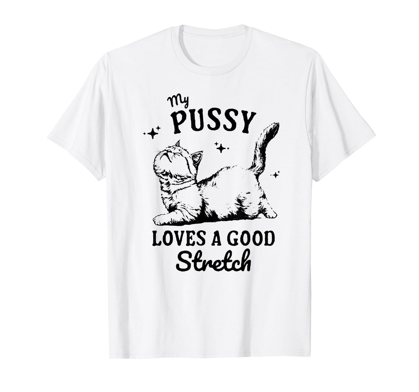 My Pussy Love A Good Stretch, Funny Raunchy Cat, Funny Meme T-Shirt