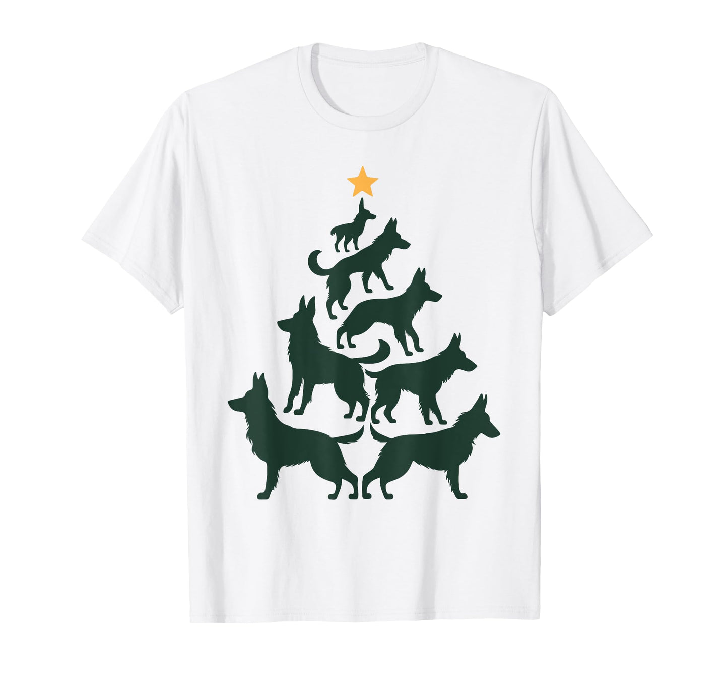 German Shepherd Christmas Tree Funny GSD Dog Mom Dad Pajamas T-Shirt