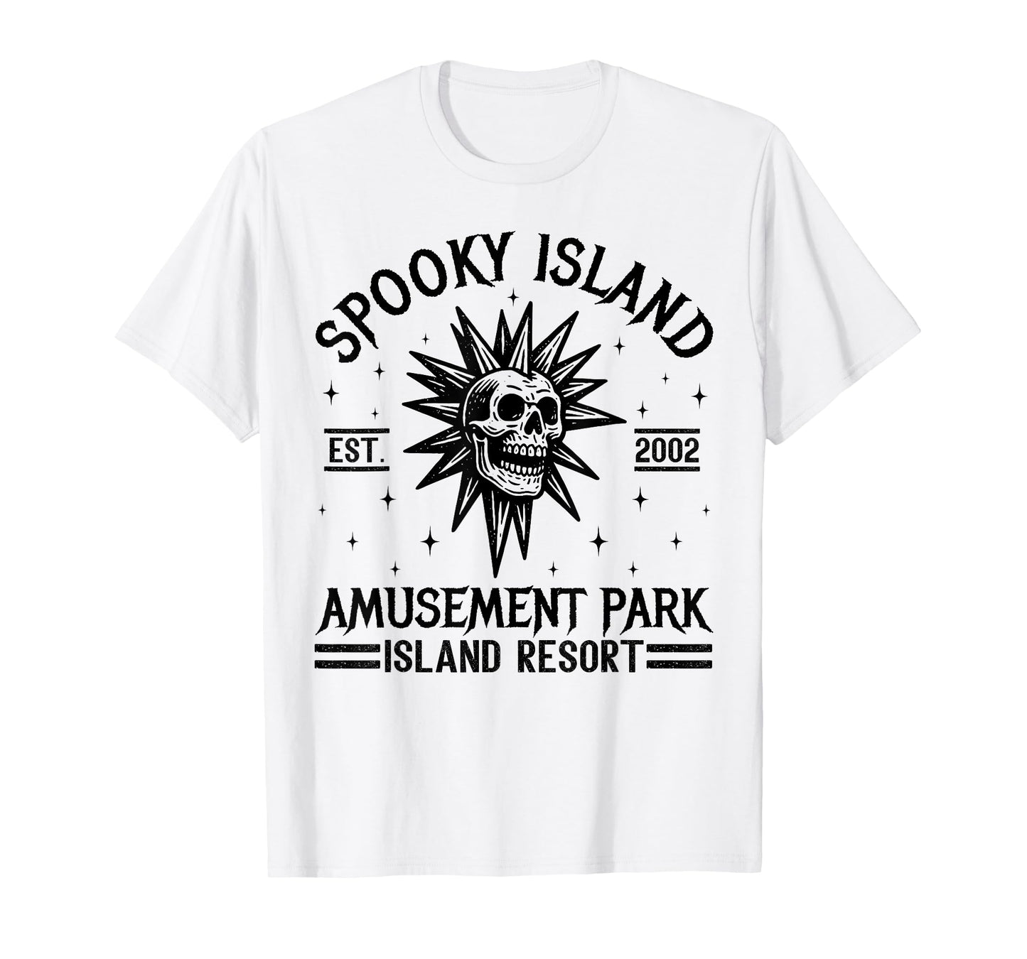 Funny Spooky Island Est 2002 Amusement Park Skull Halloween T-Shirt