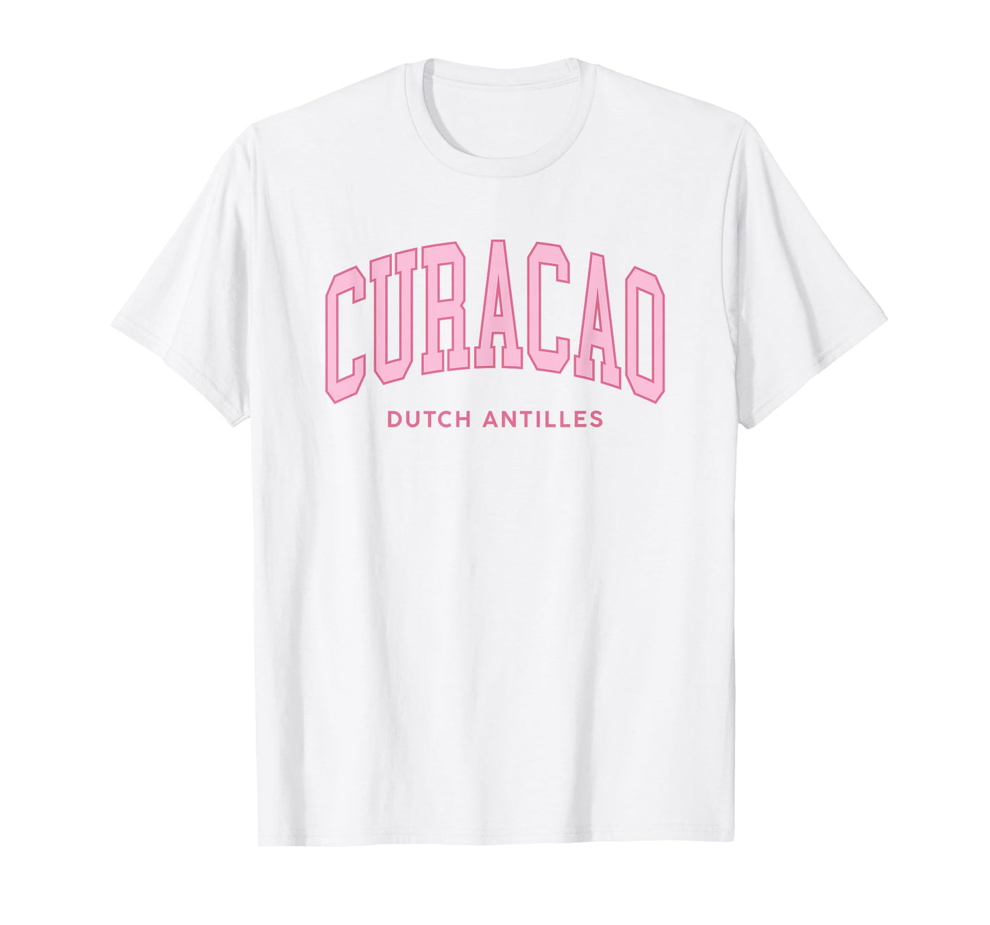 Vintage Curacao Pink Retro Preppy Throwback Womens Souvenir T-Shirt