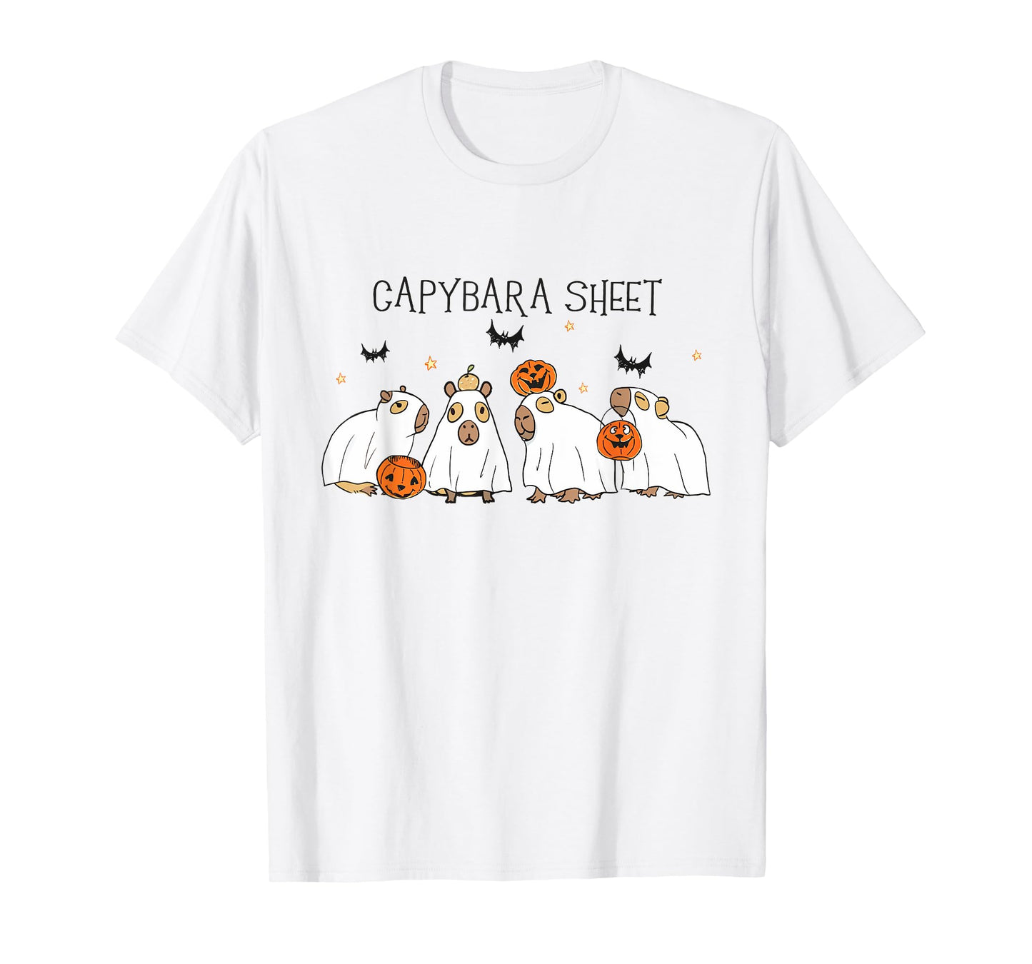Capybara Sheet Halloween Capybara Ghost Capybara Lover Women T-Shirt