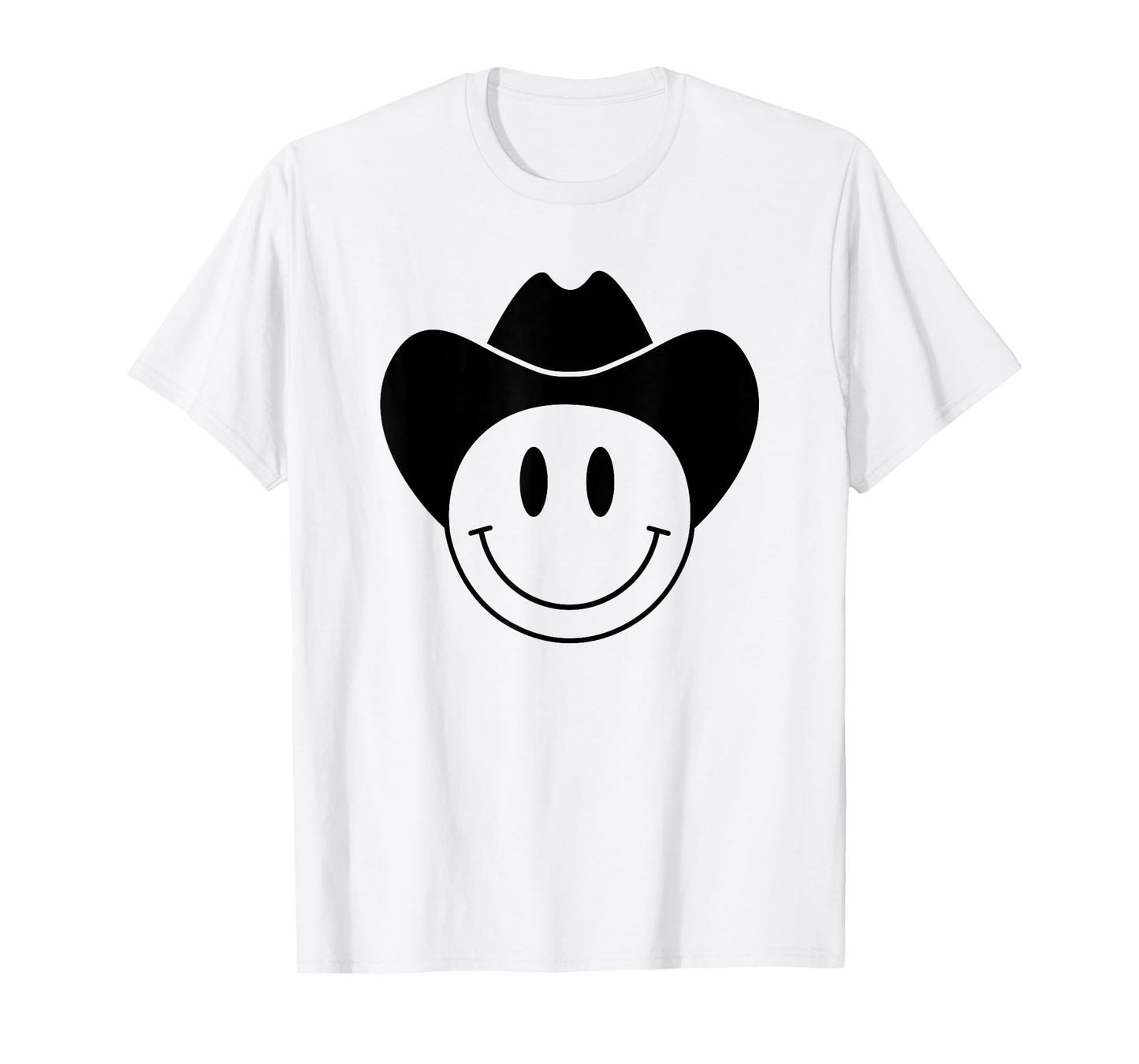 Smiling Happy Face With Black Rodeo Cowboy Hat T-Shirt