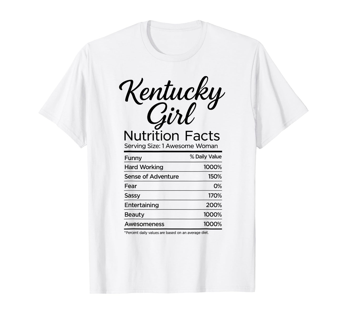 Kentucky Girl Nutrition Facts Hometown Louisville Bluegrass T-Shirt