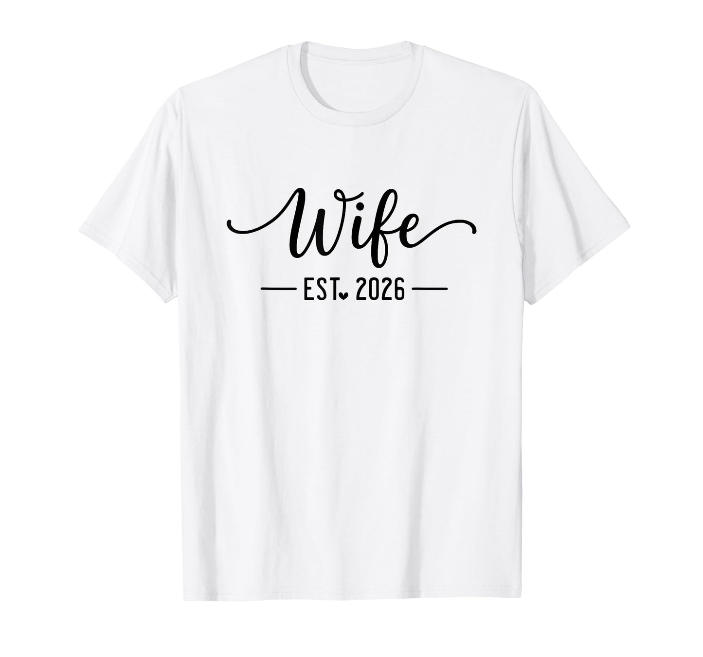 Wife Est 2026 and Husband Just Married Honeymoon Wedding T-Shirt