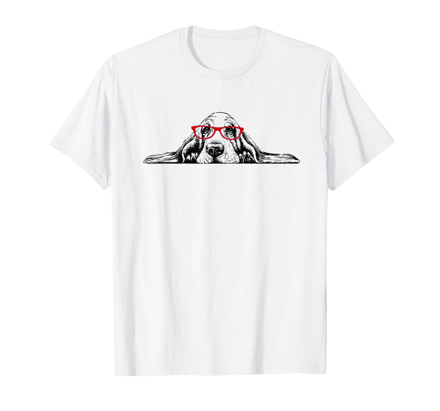 Red Glasses Basset Hound Lover T-Shirt
