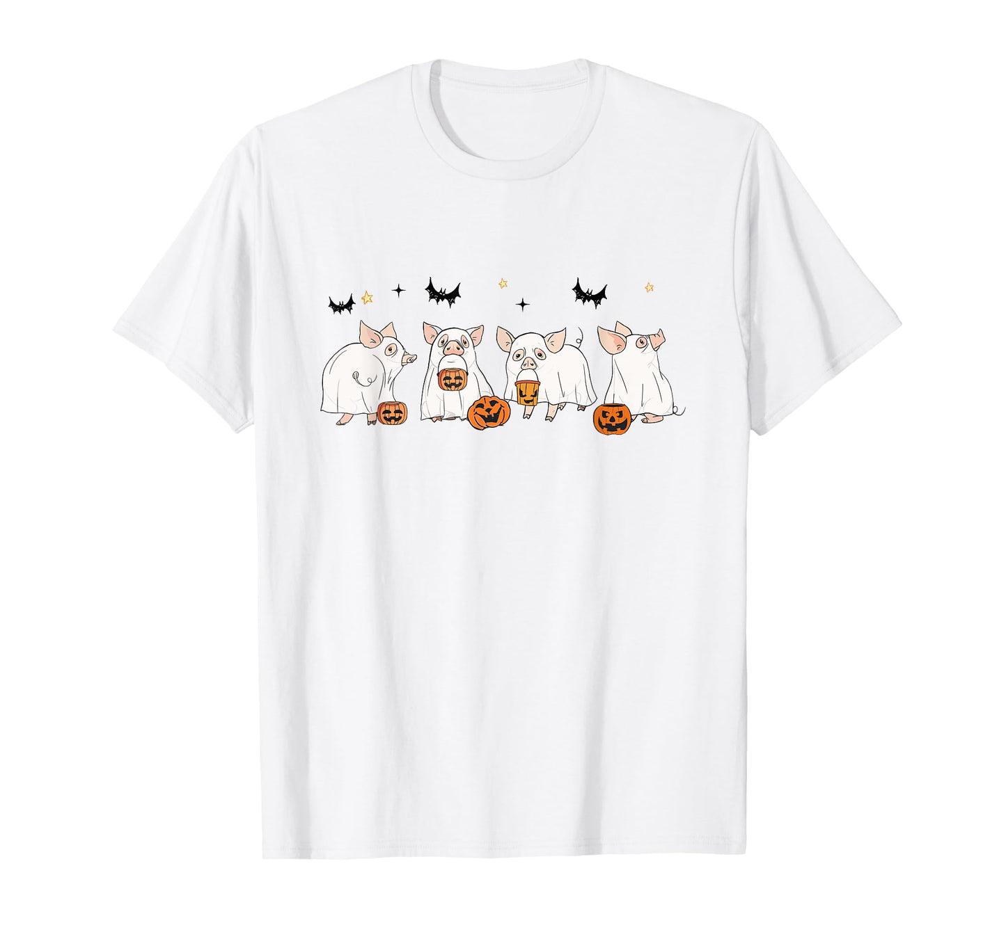 Happy Halloween Pig Ghost Spooky Season Pig Lover Pigs Farm T-Shirt