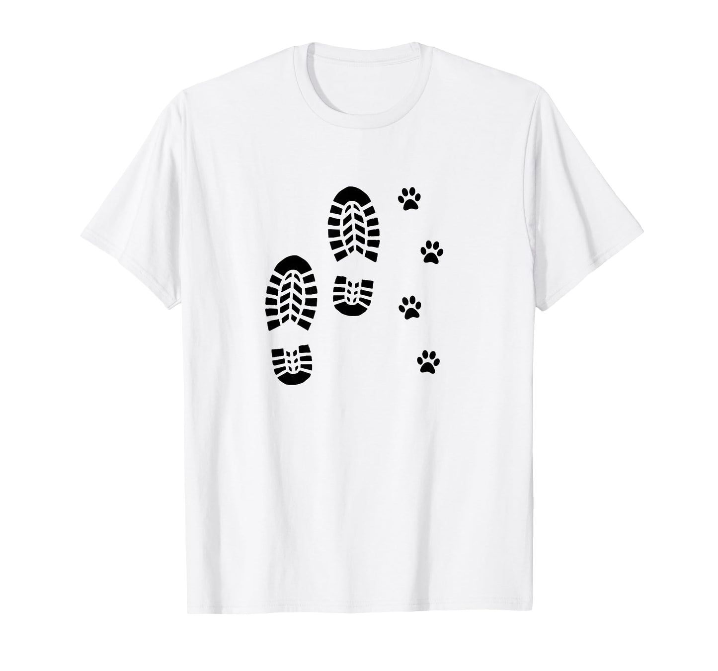 Dog and Man Hiking Dog Hiker People That Hike with Dogs Paw T-Shirt