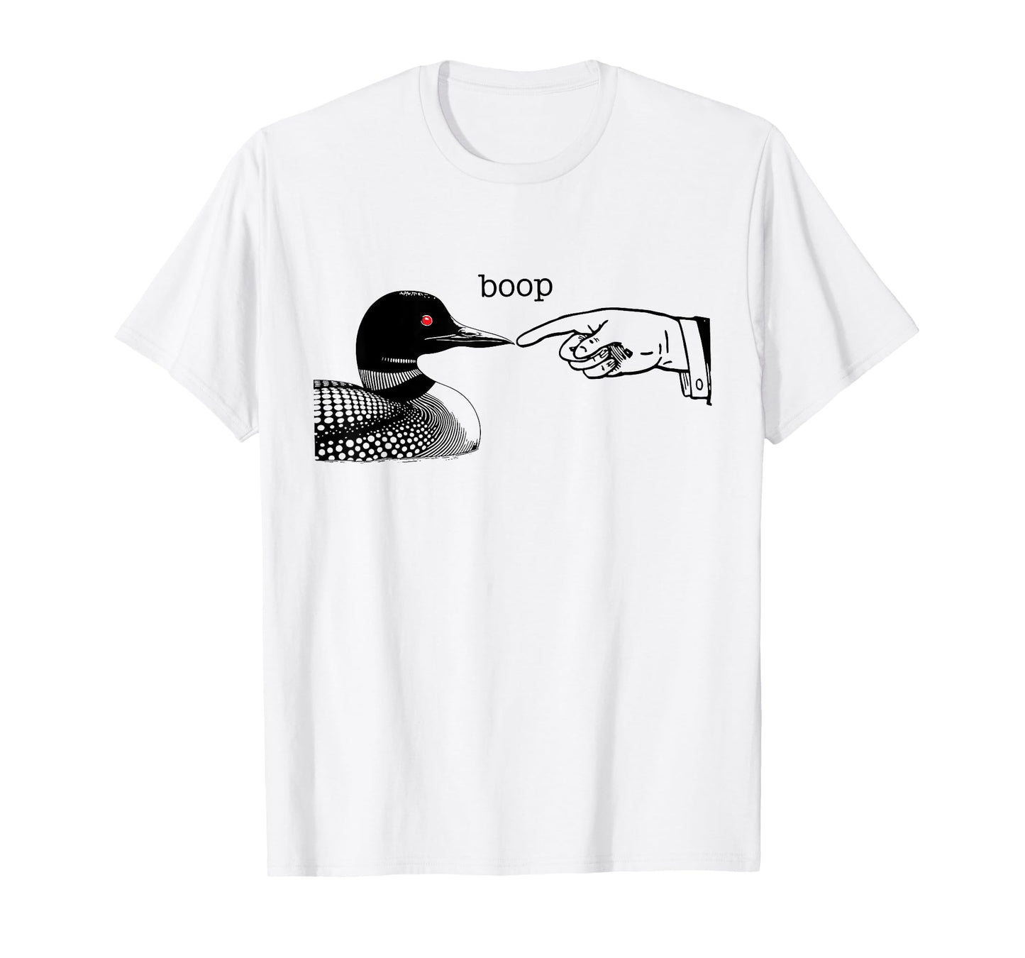 Loon Boop With Pointing Hand Human - Water Bird Loon Lovers T-Shirt