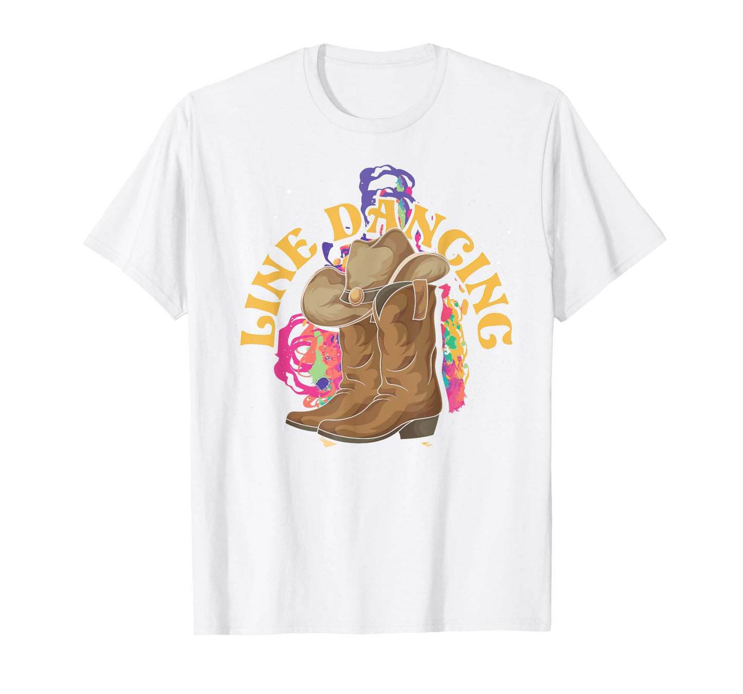 Line Dancing Cowboy Boots Hat Line Dancer Western Line Dance T-Shirt