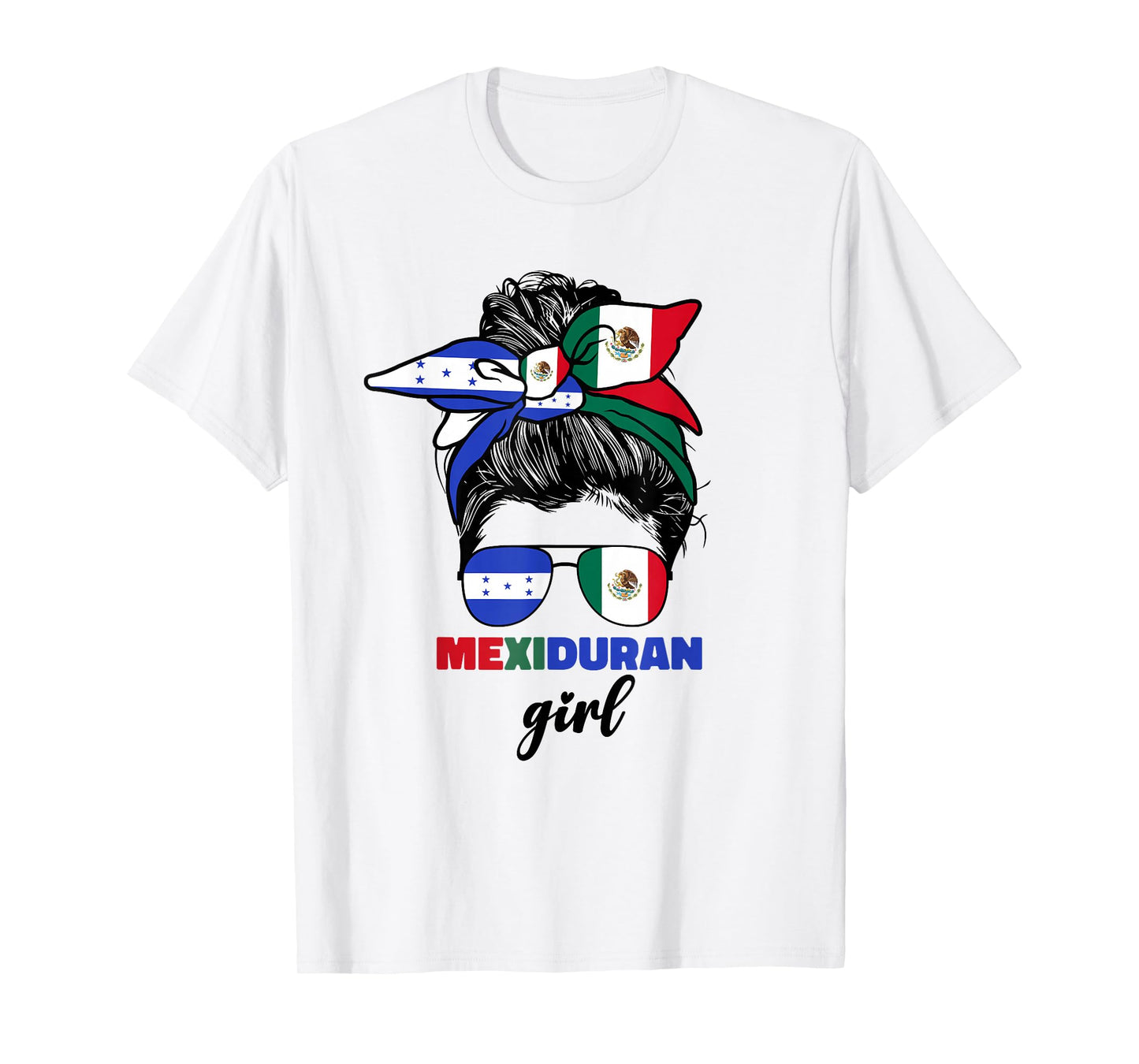 Womens Half Mexican And Honduran Mexico Honduras Flag Girl T-Shirt