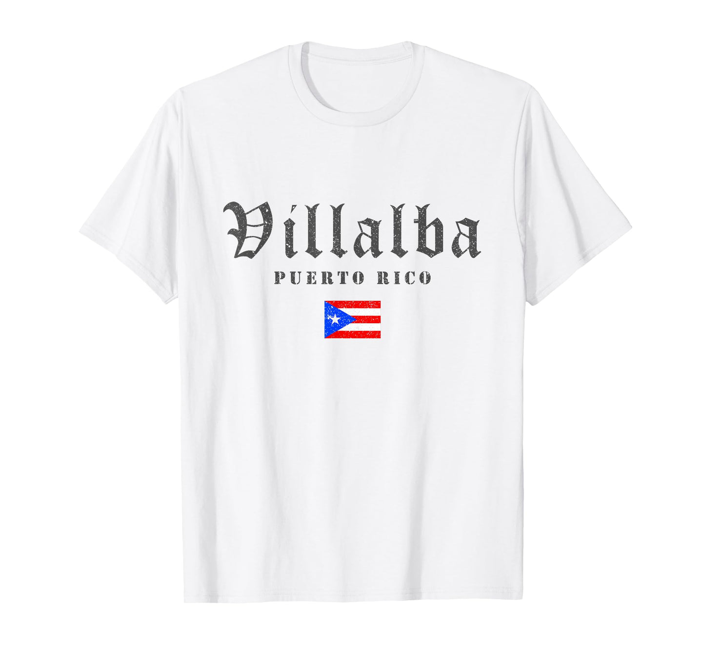 Vintage Villalba Puerto Rico Flag Pride Home Root Travel T-Shirt