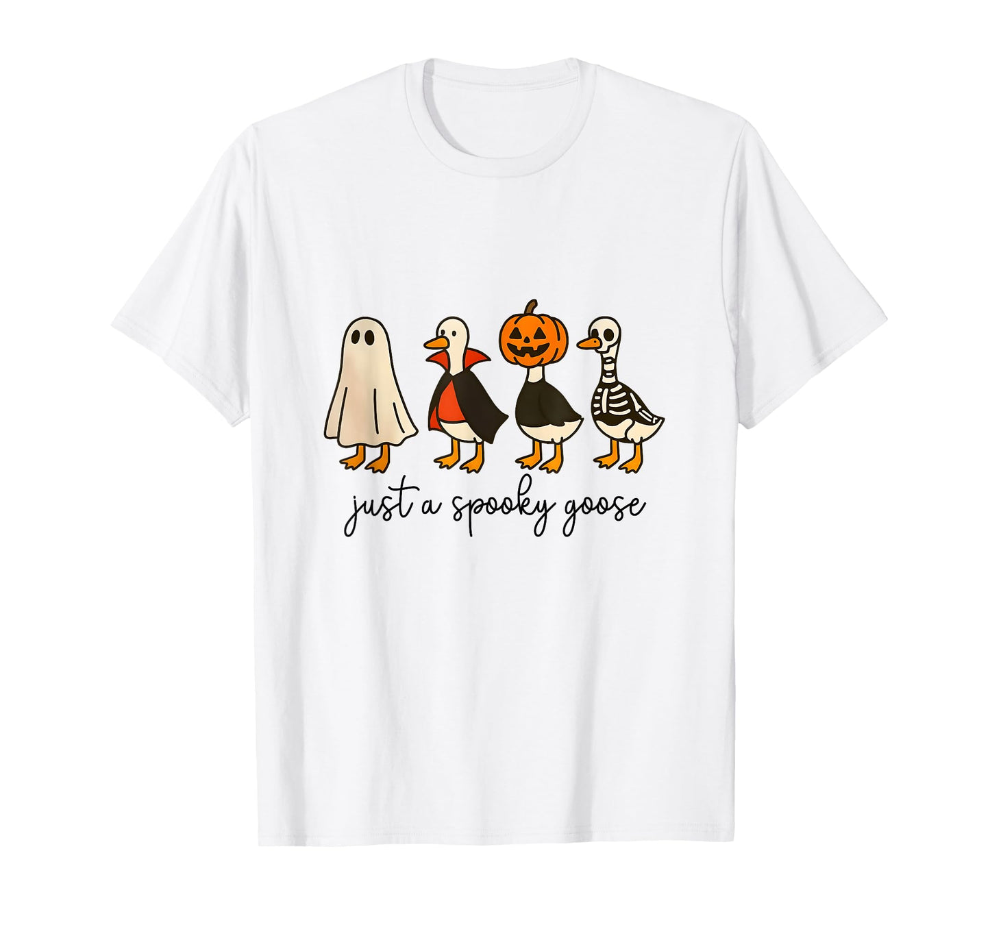 Just A Spooky Goose Halloween Cute Ghost Goose Spooky Goose T-Shirt