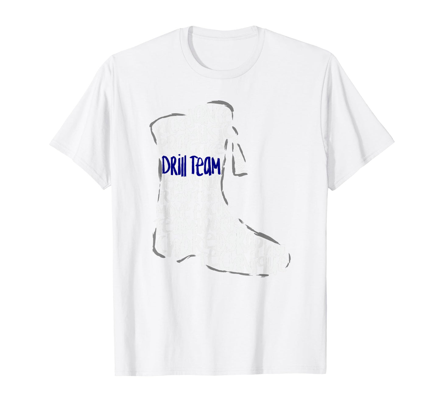 Drill Team Marching Band Word Cloud Art T-Shirt