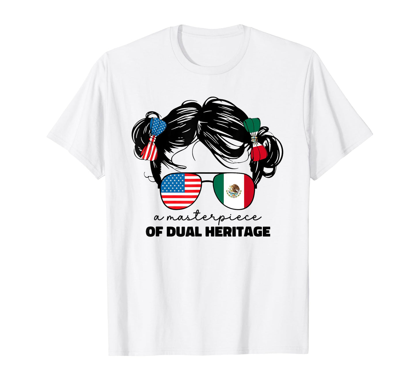 Half Mexican And American Mexico America Usa Flag Kids Girls T-Shirt