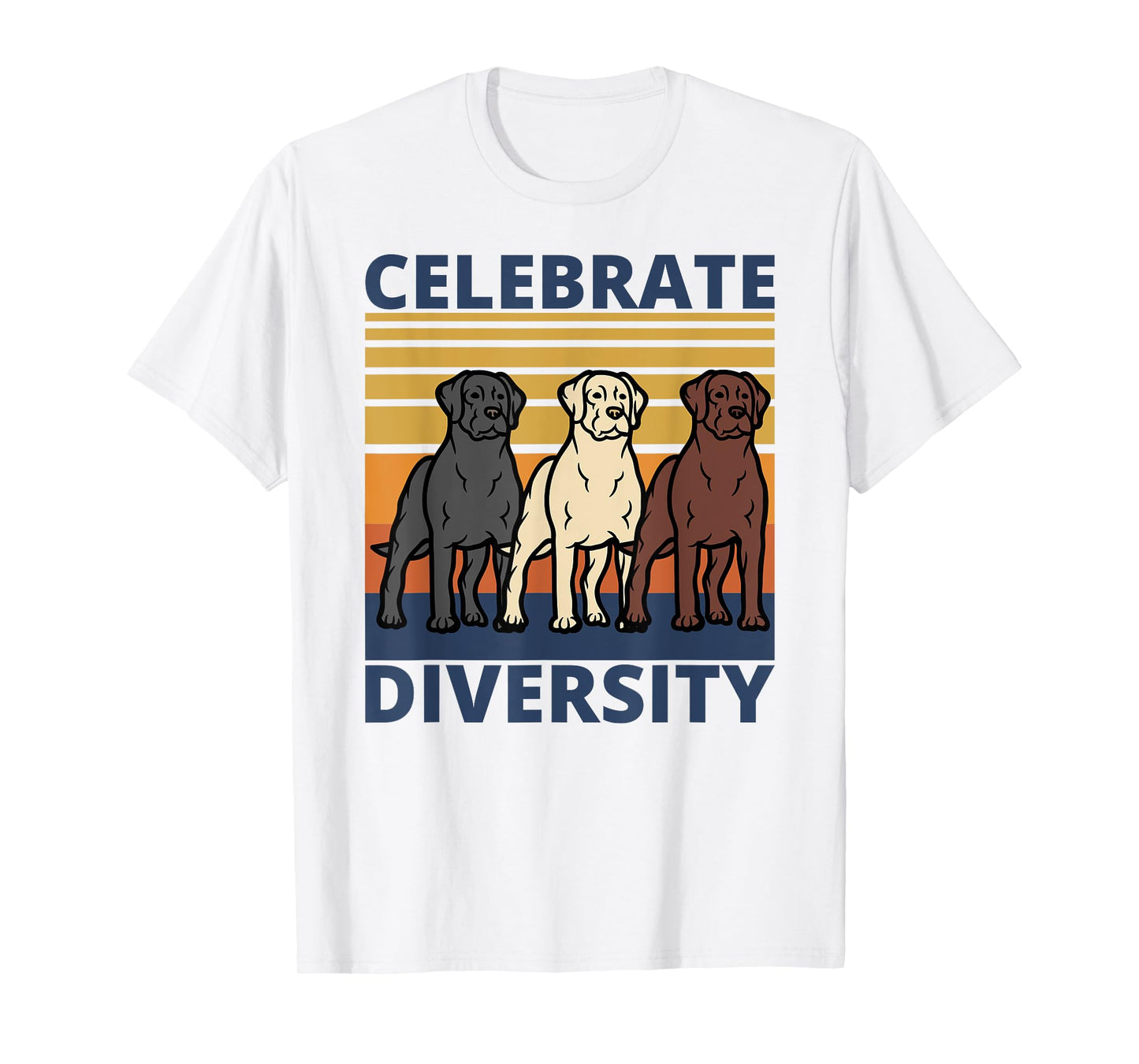 Black Yellow Chocolate Lab Celebrate Diversity Labrador T-Shirt