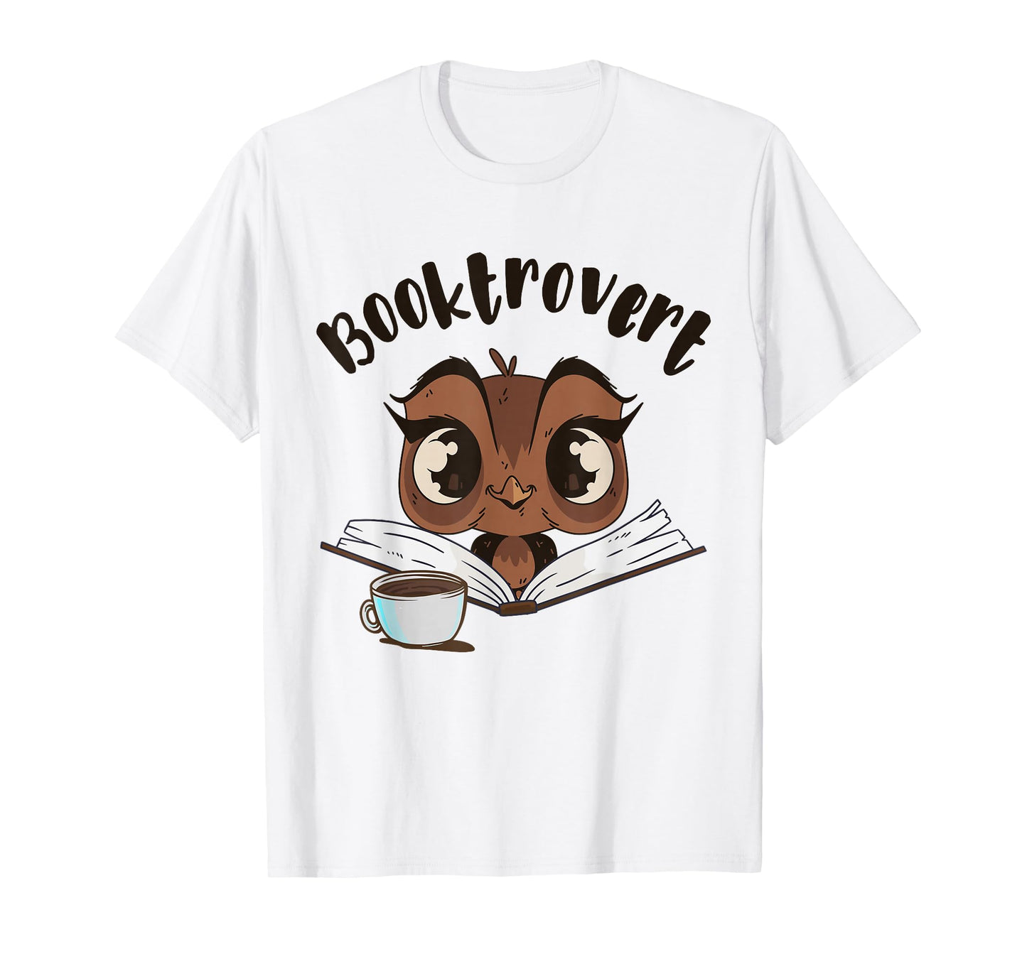 Booktrovert owl with Book and Coffee T-Shirt